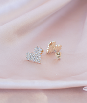 【RTP-55】韓国ビジューハートプレートピアス