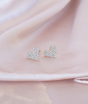 【RTP-55】韓国ビジューハートプレートピアス