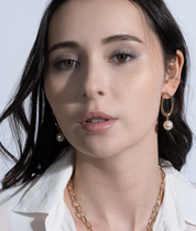 【RTP-6】ゴールドパールラインピアス(フープタイプ)