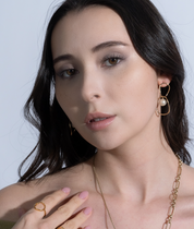 【RTP-3】ゴールドパールサークルピアス