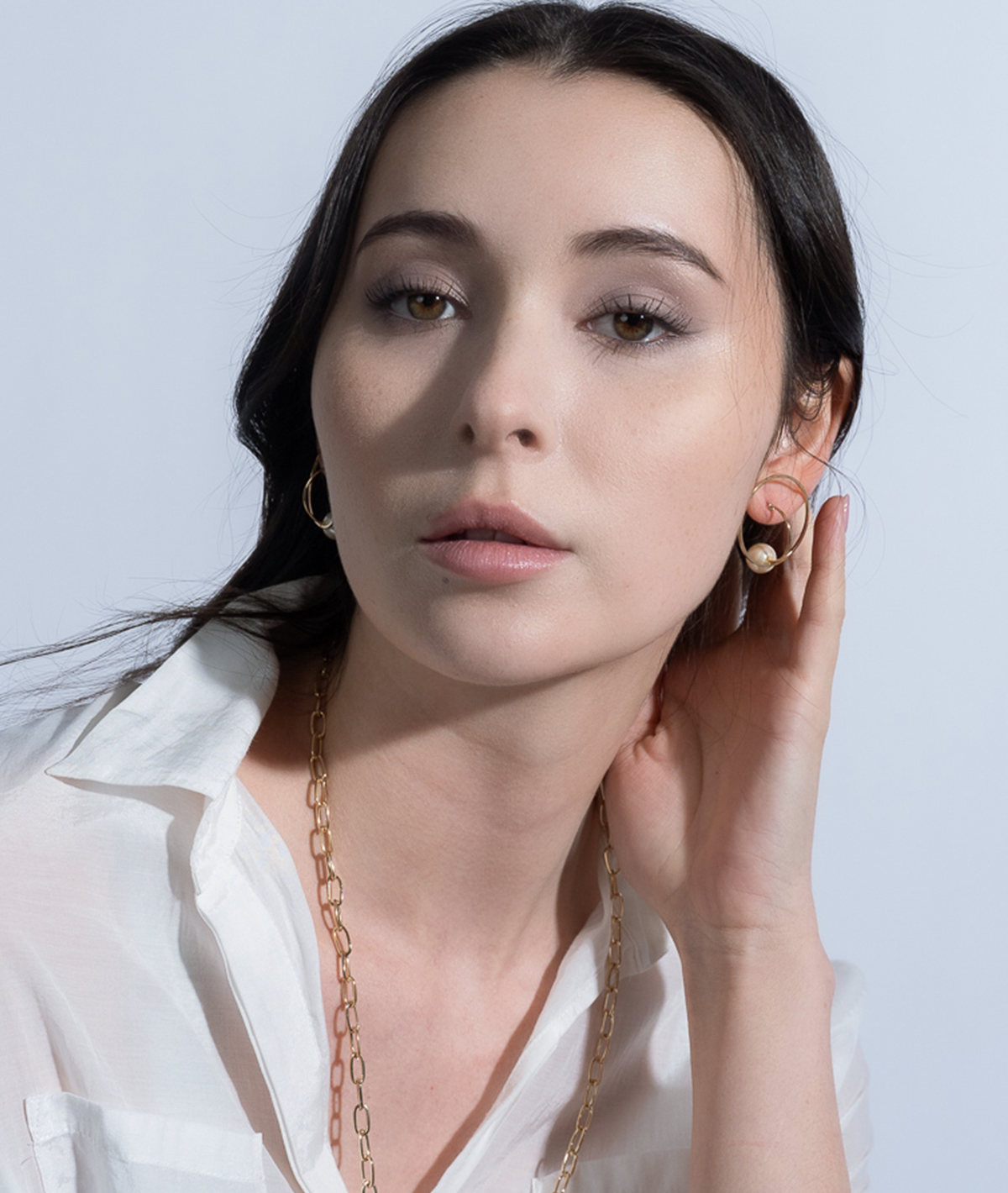 【RTP-4】ゴールドパールサークルピアス