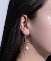 【RTP-6】ゴールドパールラインピアス(フープタイプ)