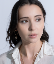 【RTP-6】ゴールドパールラインピアス(フープタイプ)