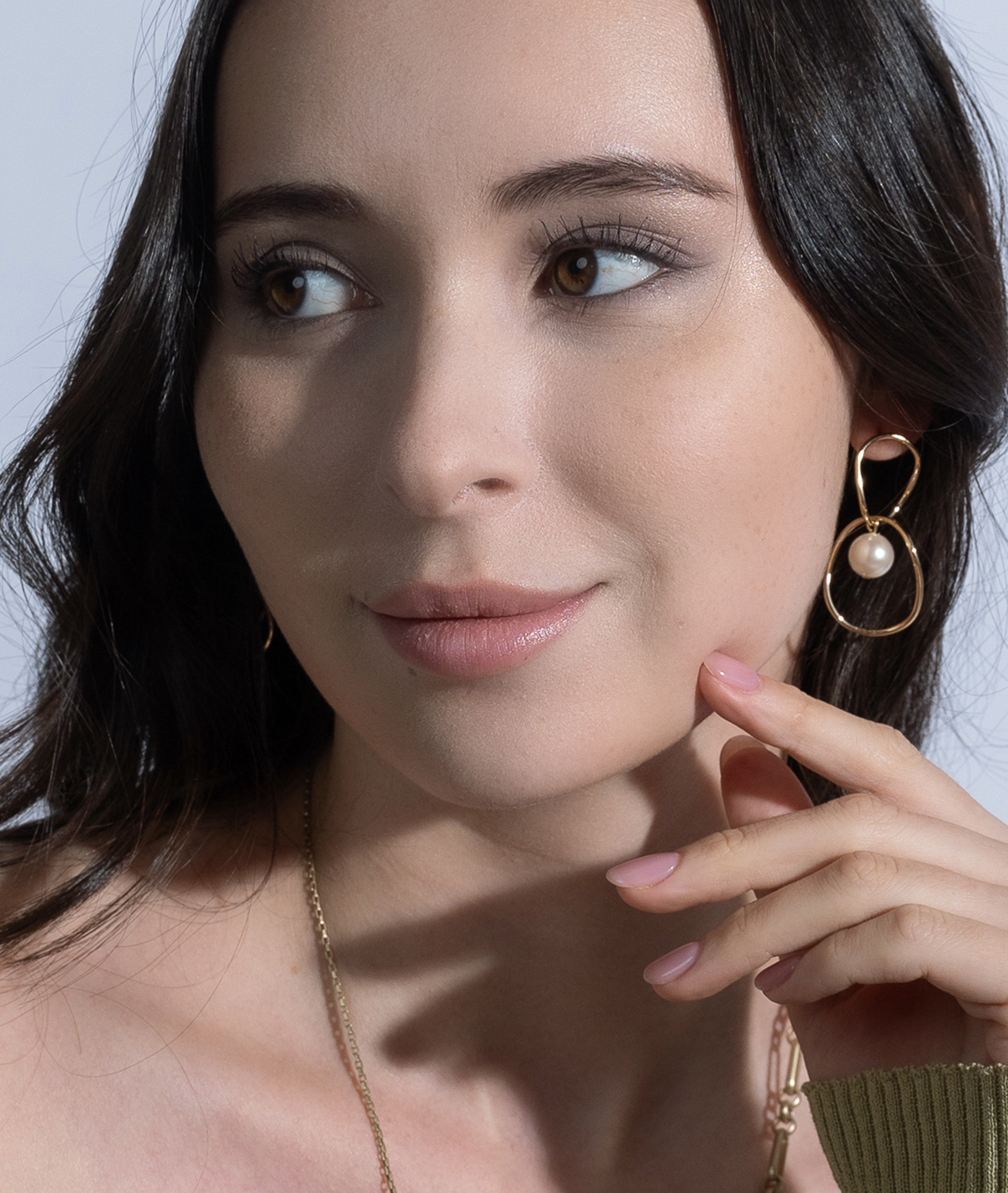 【RTP-3】ゴールドパールサークルピアス