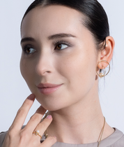 【RTP-4】ゴールドパールサークルピアス