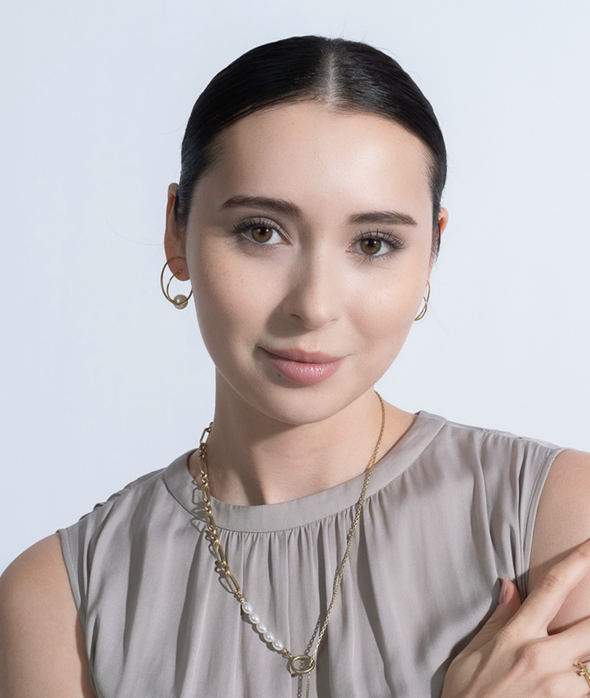 【RTP-4】ゴールドパールサークルピアス