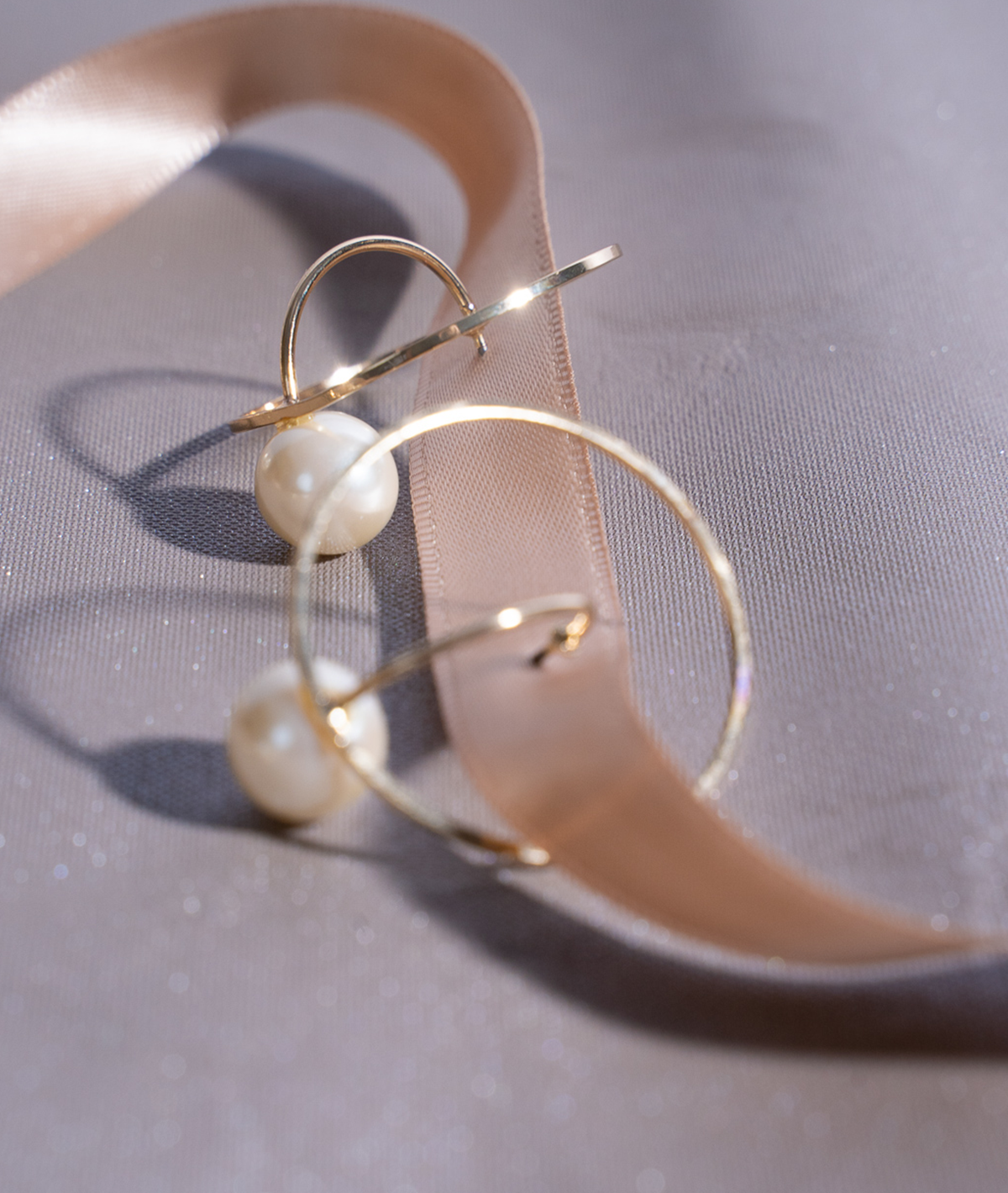 【RTP-4】ゴールドパールサークルピアス