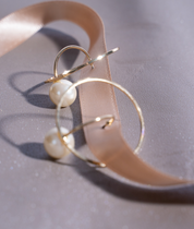 【RTP-4】ゴールドパールサークルピアス